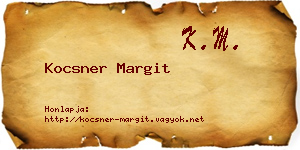 Kocsner Margit névjegykártya
